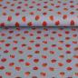 Preview: Baumwolljersey Erdbeeren Obst grau